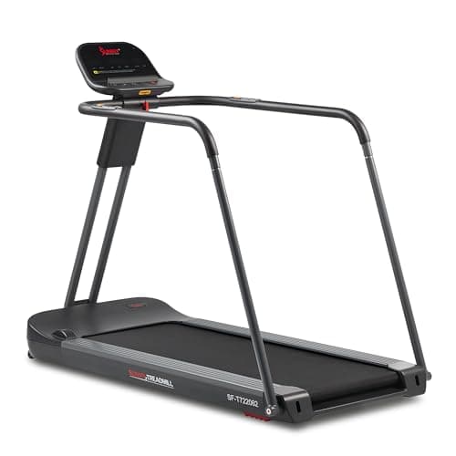 Sunny Health & Fitness Treadmill with Extended Safety Handrails, Low Deck