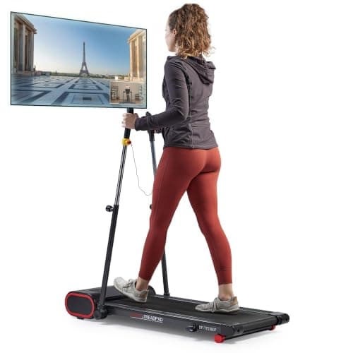 Sunny Health & Fitness Treadpad Walking Treadmill with Trekking Poles