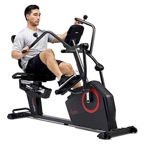 Sunny Health & Fitness Smart 2-in-1 Electro-Magnetic Recumbent Elliptical