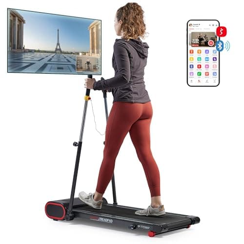 Sunny Health & Fitness Treadpad Walking Treadmill with Trekking Poles